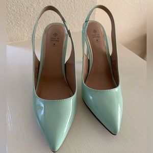 Call it Spring 4 inch heels, light blue patent material, new never worn